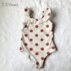 🪴5/$30 Zara 2-3 Years Toddler Girl Polka Dot Swimsuit Bathing Suit Summer Beach